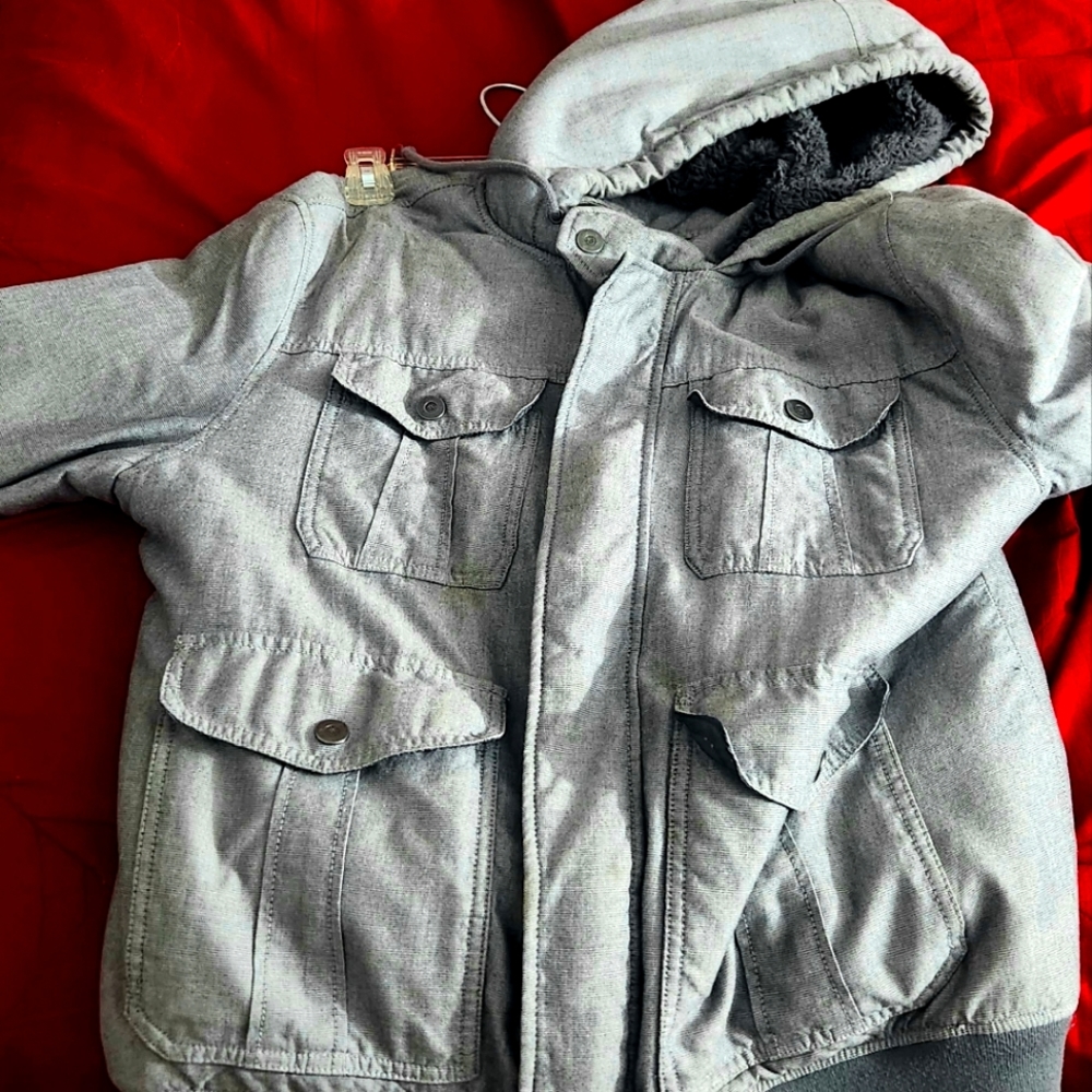 Men gray fur wintercoat